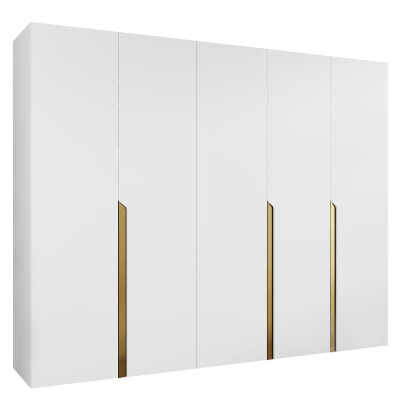 Milias Garderob 250x202 cm, vit/guld