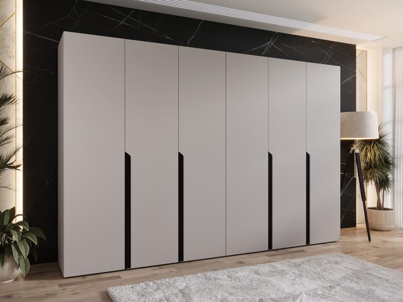 Milias Garderob 300x202 cm - beige, svart - Förvaring - Klädförvaring - Garderob & garderobssystem - Klädskåp & fristående garderob