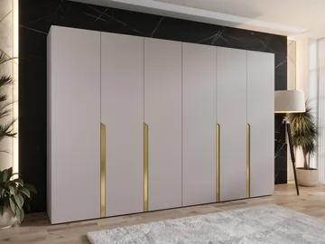 Milias Garderob 300x202 cm - beige/guld - Förvaring - Klädförvaring - Garderob & garderobssystem - Klädskåp & fristående garderob