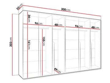 Milias Garderob 300x202 cm - Brun/guld - Förvaring - Klädförvaring - Garderob & garderobssystem - Klädskåp & fristående garderob