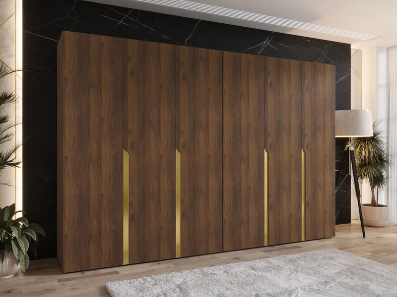 Milias Garderob 300x202 cm - Brun/guld - Förvaring - Klädförvaring - Garderob & garderobssystem - Klädskåp & fristående garderob