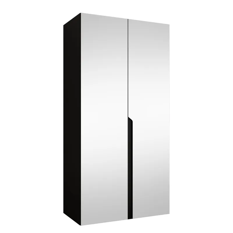 Milias Garderob med spegel 100x202 cm, svart