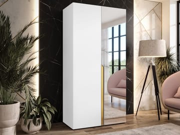 Milias Garderob med spegel 100x202 cm - vit - Förvaring - Klädförvaring - Garderob & garderobssystem