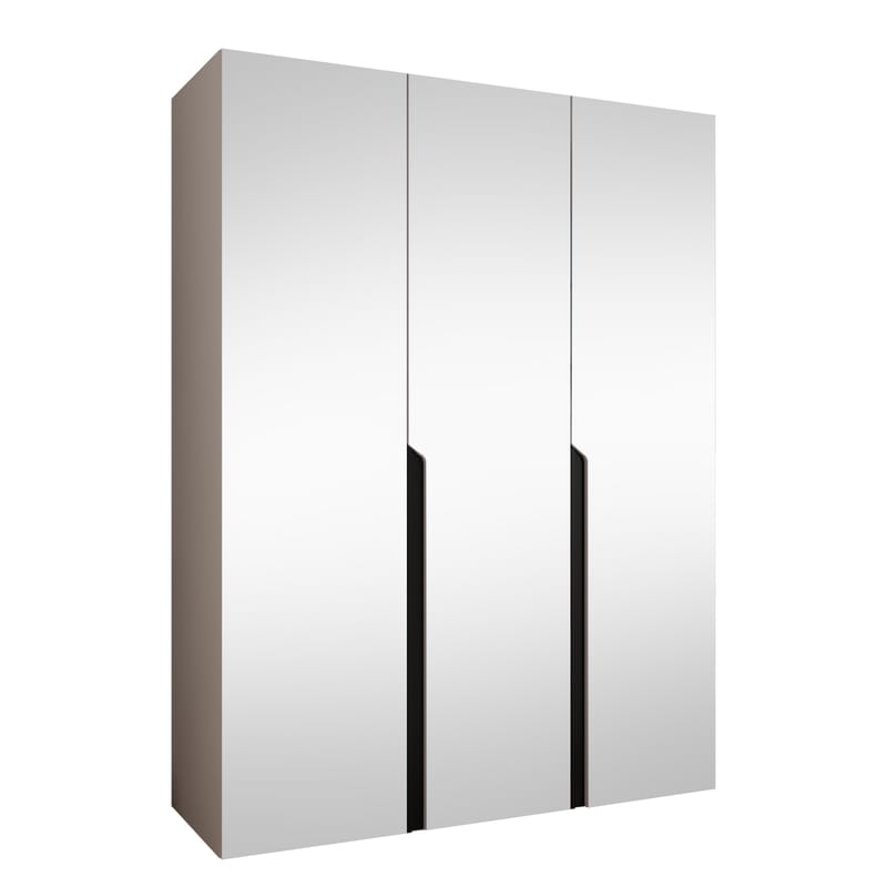 Milias Garderob med spegel 150x202 cm, beige / svart