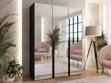Milias Garderob med spegel 150x202 cm - svart - Förvaring - Klädförvaring - Garderob & garderobssystem