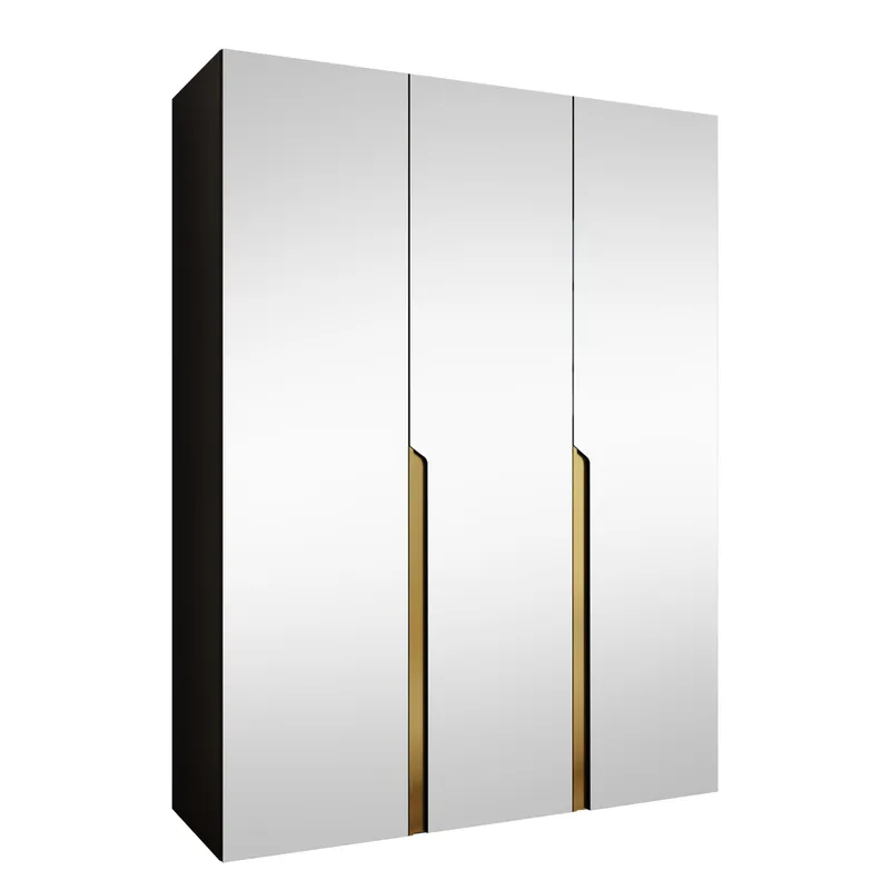 Milias Garderob med spegel 150x202 cm, svart