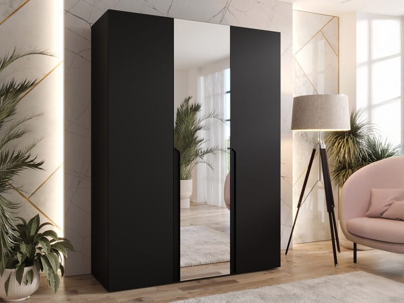 Milias Garderob med spegel 150x202 cm - svart - Förvaring - Klädförvaring - Garderob & garderobssystem