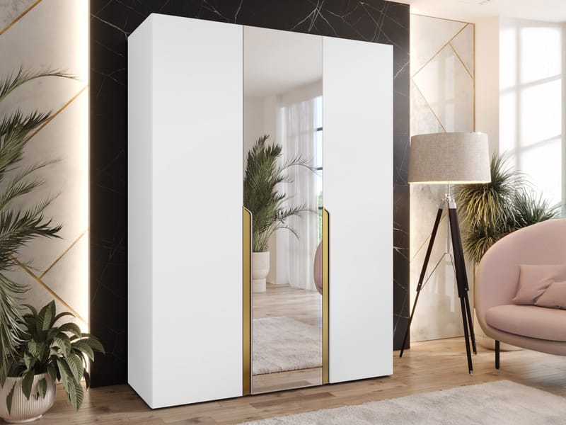 Milias Garderob med spegel 150x202 cm - vit - Förvaring - Klädförvaring - Garderob & garderobssystem