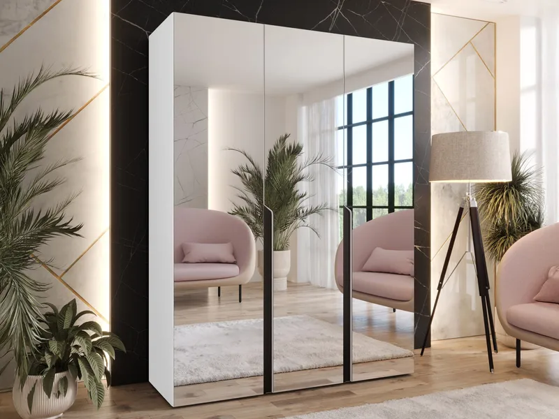 Milias Garderob med spegel 150x202 cm - vit - Förvaring - Klädförvaring - Garderob & garderobssystem