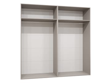 Milias Garderob med spegel 200x202 cm - Brun/guld - Förvaring - Klädförvaring - Garderob & garderobssystem