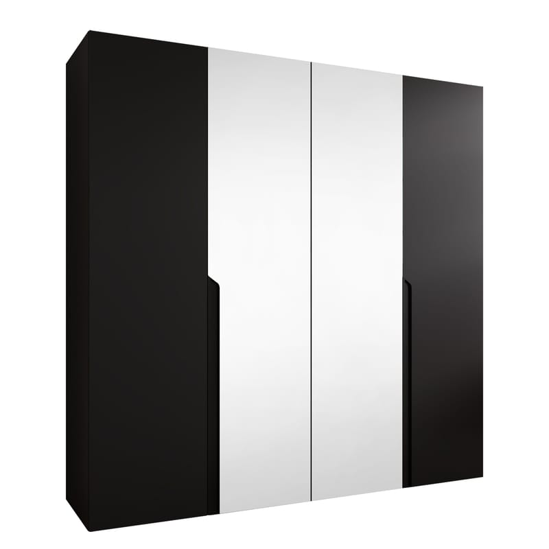 Milias Garderob med spegel 200x202 cm - svart - Förvaring - Klädförvaring - Garderob & garderobssystem