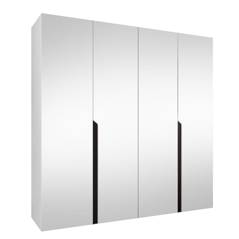 Milias Garderob med spegel 200x202 cm, vit