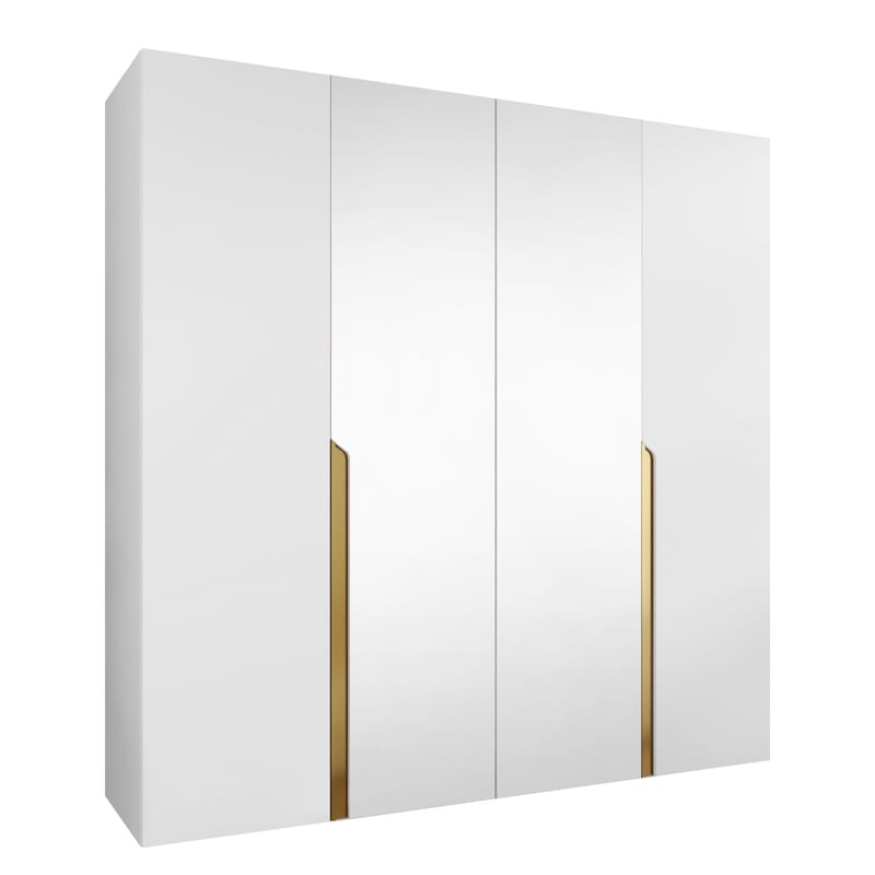 Milias Garderob med spegel 200x202 cm - vit - Förvaring - Klädförvaring - Garderob & garderobssystem