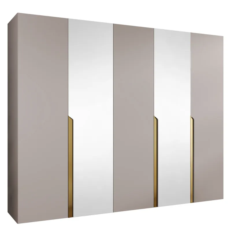 Milias Garderob med spegel 250x202 cm, beige