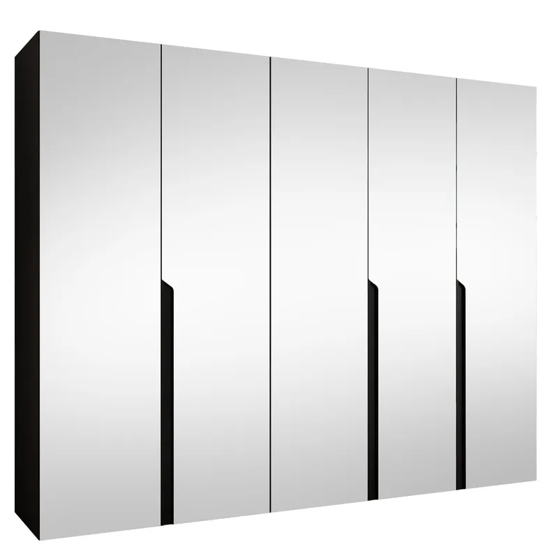 Milias Garderob med spegel 250x202 cm - svart - Förvaring - Klädförvaring - Garderob & garderobssystem - Klädskåp & fristående garderob