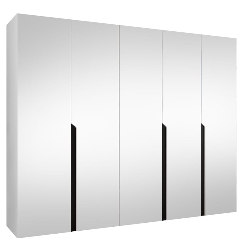 Milias Garderob med spegel 250x202 cm - vit - Förvaring - Klädförvaring - Garderob & garderobssystem - Klädskåp & fristående garderob