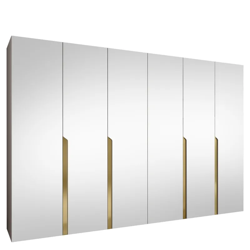 Milias Garderob med spegel 300x202 cm - beige - Förvaring - Klädförvaring - Garderob & garderobssystem - Klädskåp & fristående garderob