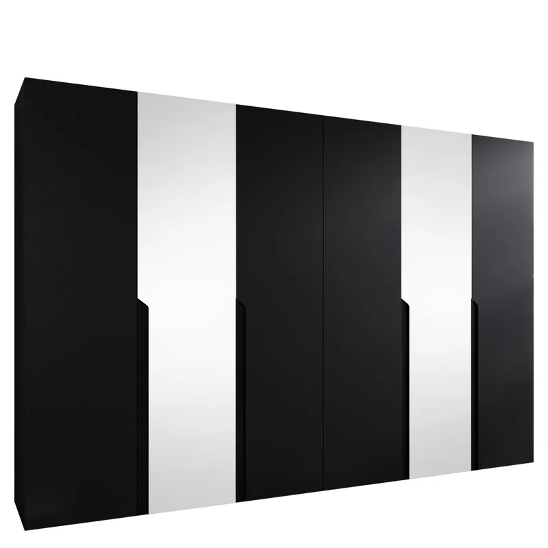 Milias Garderob med spegel 300x202 cm - svart - Förvaring - Klädförvaring - Garderob & garderobssystem
