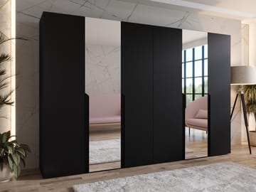 Milias Garderob med spegel 300x202 cm - svart - Förvaring - Klädförvaring - Garderob & garderobssystem