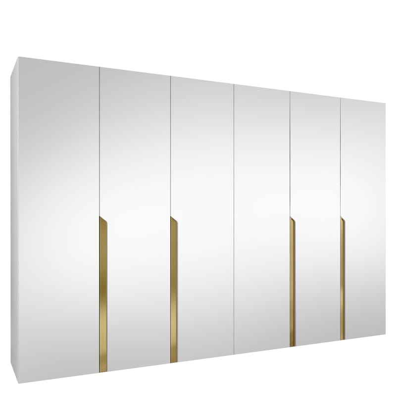 Milias Garderob med spegel 300x202 cm, vit