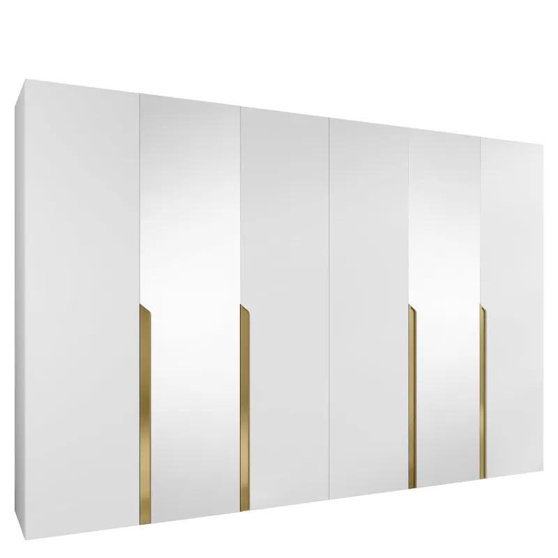 Milias Garderob med spegel 300x202 cm - vit - Förvaring - Klädförvaring - Garderob & garderobssystem