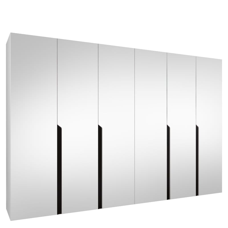 Milias Garderob med spegel 300x202 cm - vit - Förvaring - Klädförvaring - Garderob & garderobssystem - Klädskåp & fristående garderob