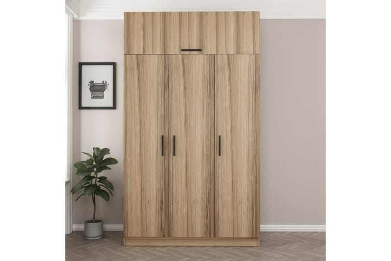 Minar Garderob 135 cm - Brun - Förvaring - Klädförvaring - Garderob & garderobssystem