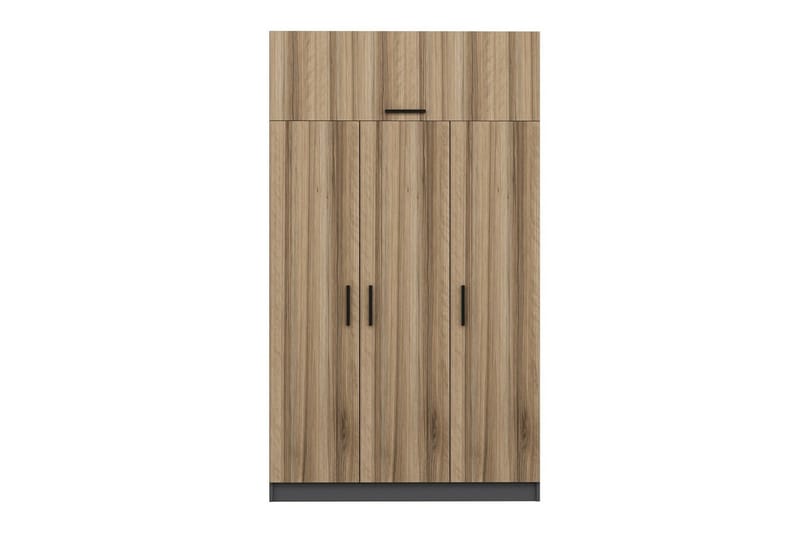 Minar Garderob 135 cm - Brun/Grå - Förvaring - Klädförvaring - Garderob & garderobssystem