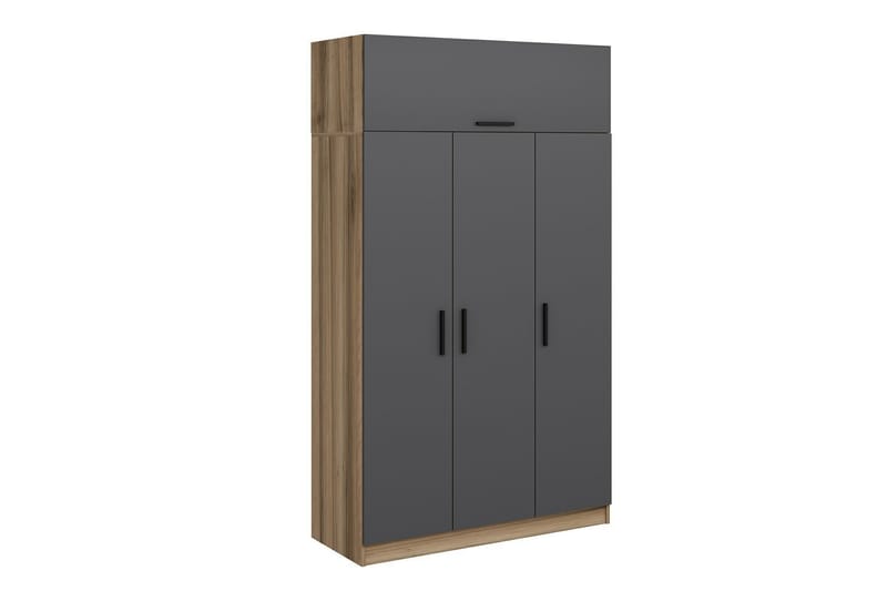 Minar Garderob 135 cm - Grå/Brun - Förvaring - Klädförvaring - Garderob & garderobssystem
