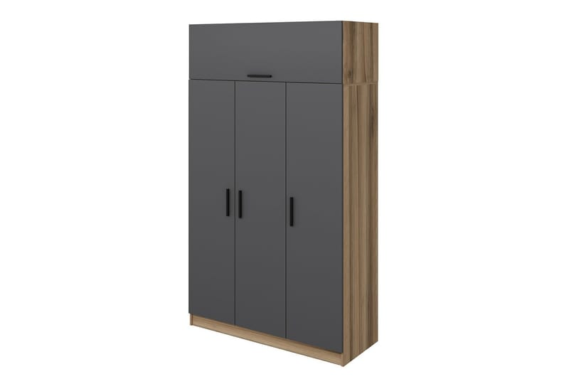 Minar Garderob 135 cm - Grå/Brun - Förvaring - Klädförvaring - Garderob & garderobssystem