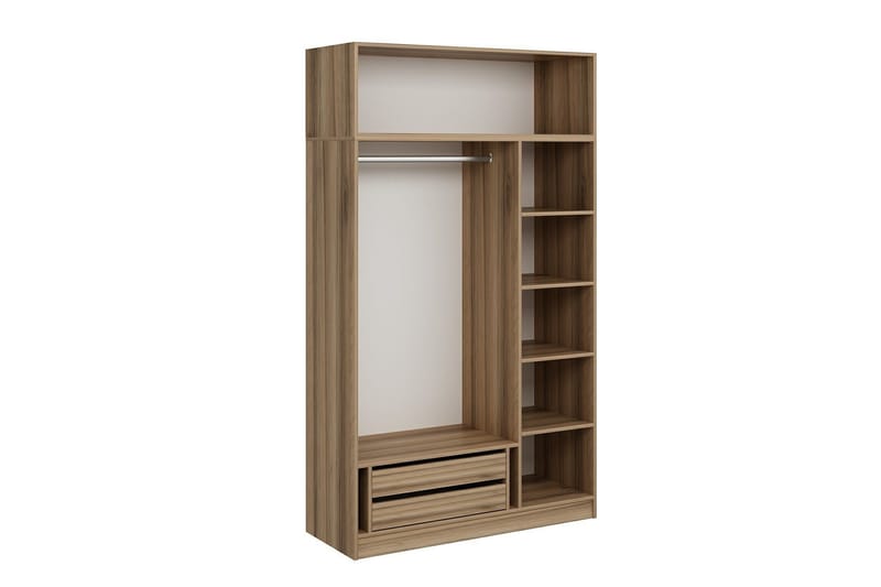 Minar Garderob 135 cm - Grå/Brun - Förvaring - Klädförvaring - Garderob & garderobssystem