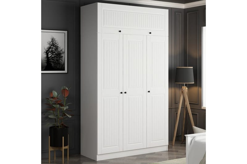 Minar Garderob 135 cm - Vit - Förvaring - Klädförvaring - Garderob & garderobssystem