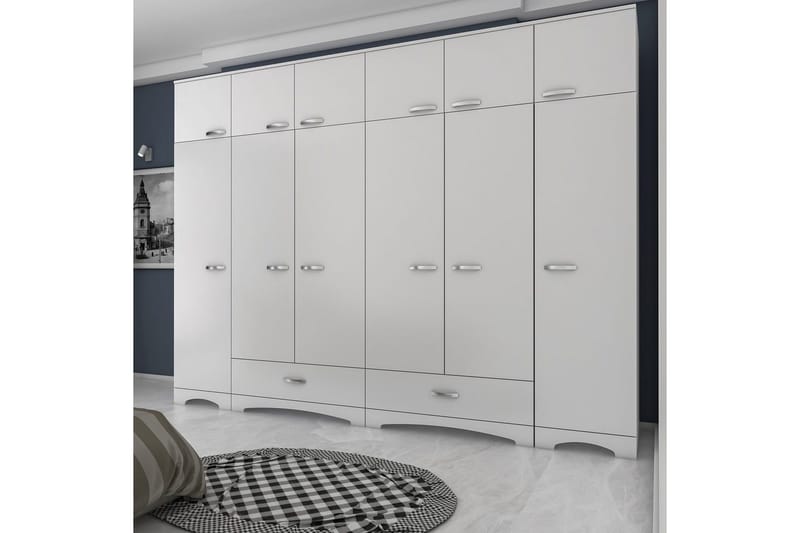 Miralis Garderobsskåp 245x226 cm - Vit - Förvaring - Klädförvaring - Garderob & garderobssystem - Klädskåp & fristående garderob