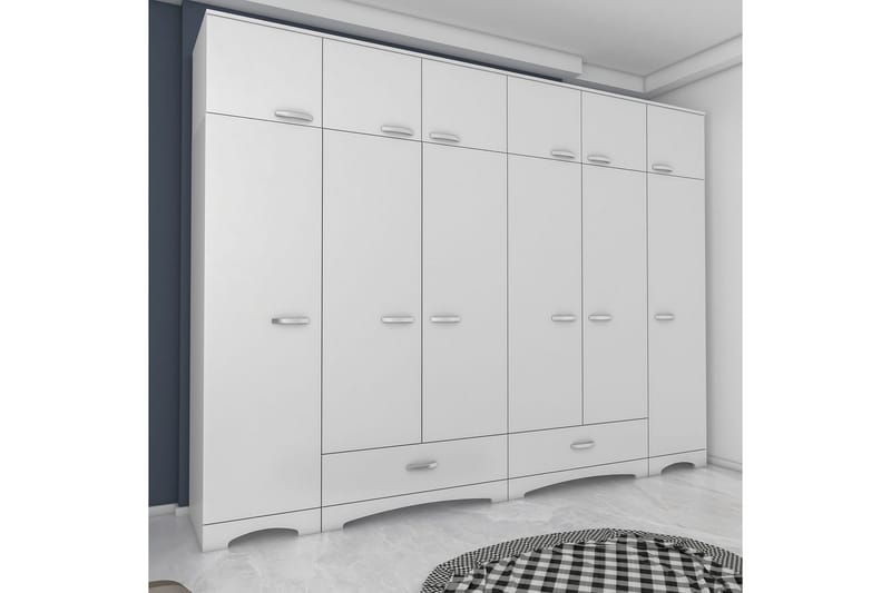 Miralis Garderobsskåp 245x226 cm - Vit - Förvaring - Klädförvaring - Garderob & garderobssystem - Klädskåp & fristående garderob