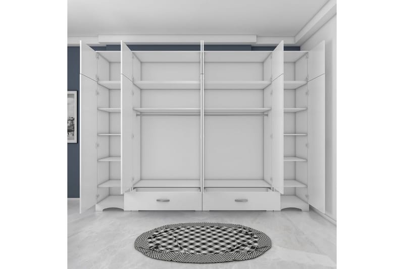 Miralis Garderobsskåp 245x226 cm - Vit - Förvaring - Klädförvaring - Garderob & garderobssystem - Klädskåp & fristående garderob