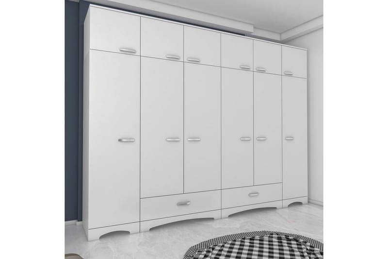 Miralis Garderobsskåp 245x226 cm - Vit - Förvaring - Klädförvaring - Garderob & garderobssystem - Klädskåp & fristående garderob