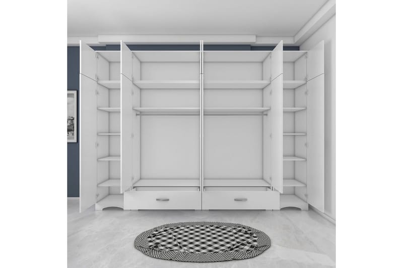 Miralis Garderobsskåp 245x226 cm - Vit - Förvaring - Klädförvaring - Garderob & garderobssystem - Klädskåp & fristående garderob