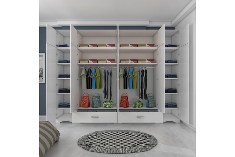 Miralis Garderobsskåp 245x226 cm - Vit - Förvaring - Klädförvaring - Garderob & garderobssystem - Klädskåp & fristående garderob