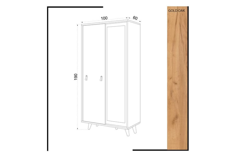 Mod Design Garderob Spegel - Trä/Vit - Garderob & garderobssystem - Klädskåp & fristående garderob