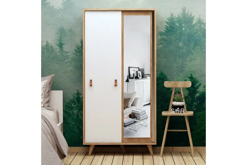 Mod Design Garderob Spegel - Trä/Vit - Förvaring - Klädförvaring - Garderob & garderobssystem