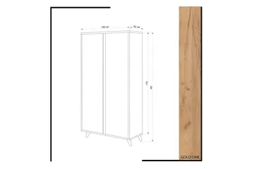 Mod Garderob 100 cm i Målat Trä - Vit|Brun - Förvaring - Klädförvaring - Garderob & garderobssystem