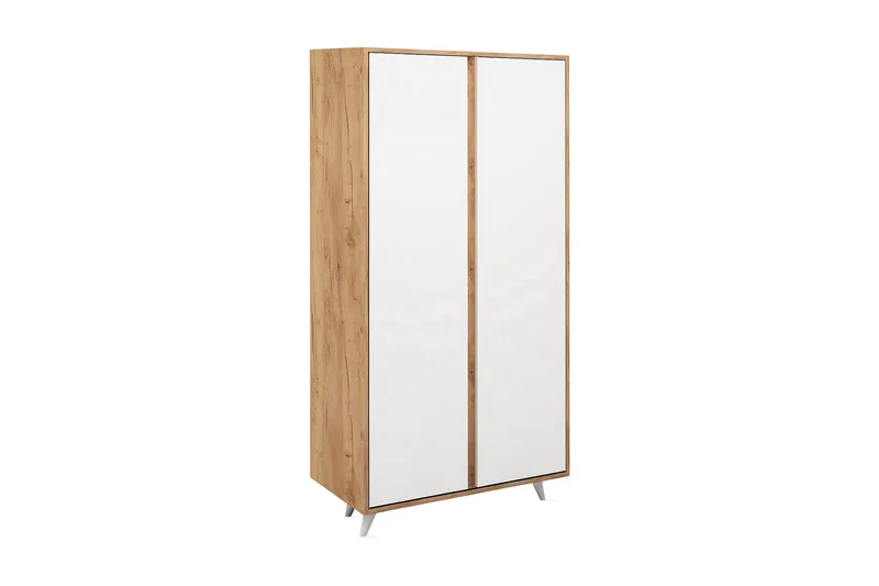 Mod Garderob 100 cm i Målat Trä, Vit|Brun
