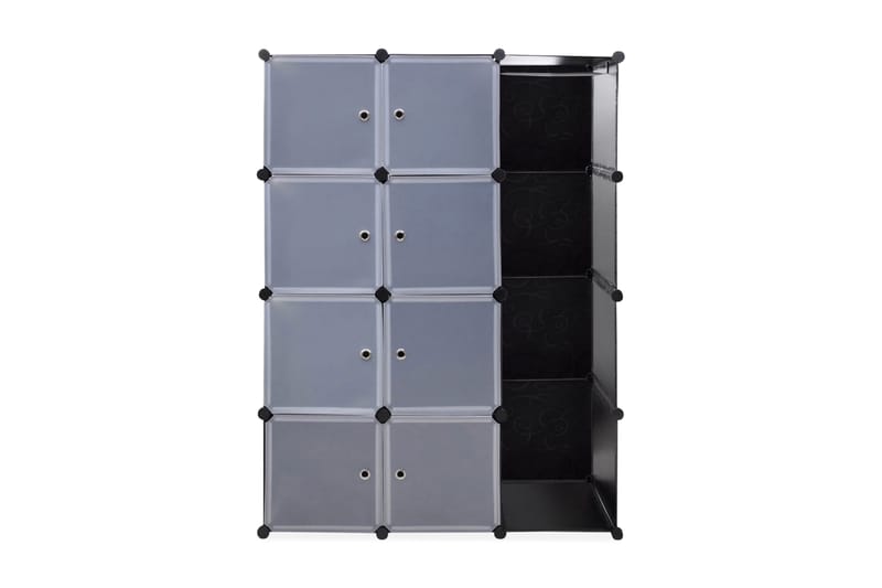 Modulär garderob 9 fack 37x115x150 cm svart och vit - Svart - Garderob & garderobssystem