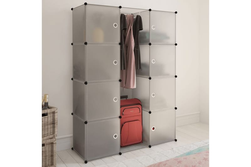 Modulär garderob 9 fack 37x115x150 cm vit - Vit - Förvaring - Klädförvaring - Garderob & garderobssystem