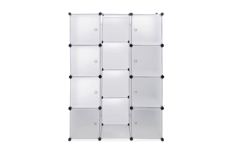 Modulär garderob 9 fack 37x115x150 cm vit - Vit - Förvaring - Klädförvaring - Garderob & garderobssystem