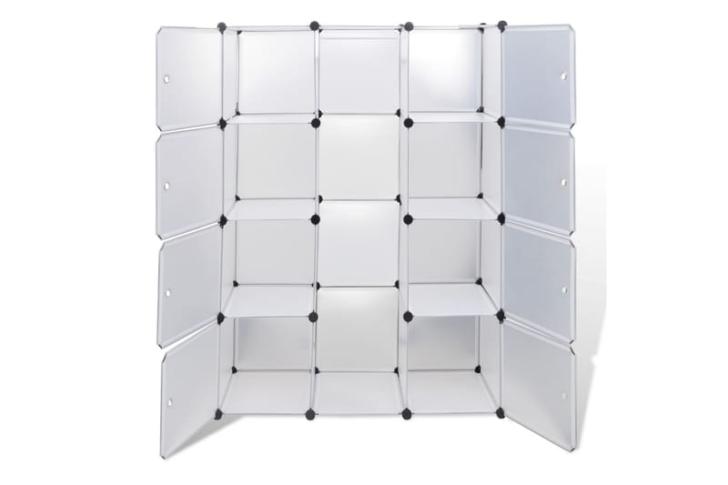 Modulär garderob 9 fack 37x115x150 cm vit - Vit - Förvaring - Klädförvaring - Garderob & garderobssystem