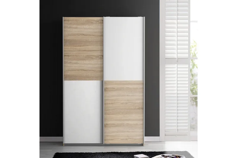 Molgaard Garderob 120x191 cm - Brun/Vit - Förvaring - Klädförvaring - Garderob & garderobssystem