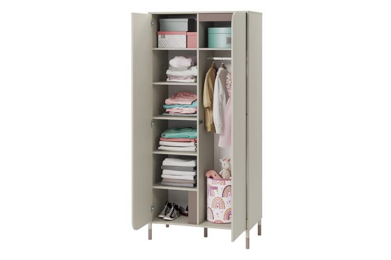 Monfort Garderob 92x201 cm - Beige - Förvaring - Klädförvaring - Garderob & garderobssystem