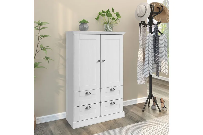 Motala Garderob 83x130 cm - Vit - Förvaring - Klädförvaring - Garderob & garderobssystem