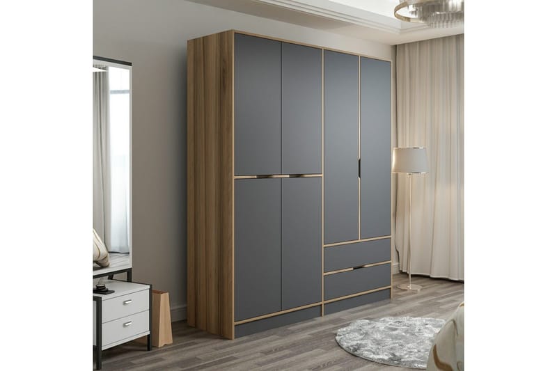 Munna Garderob 180 cm - Grå - Förvaring - Klädförvaring - Garderob & garderobssystem